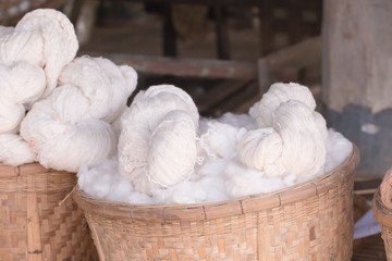 Silk cotton and thread in basket - 142590189