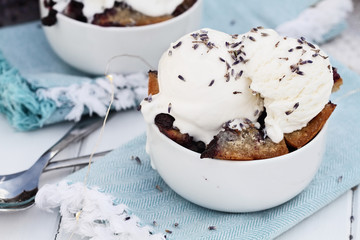 Blueberry Cobbler with Ice Cream