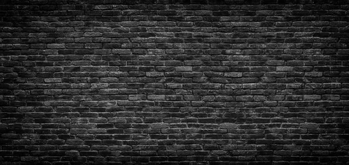 Wall murals Brick wall Black brick wall texture, brick surface as background