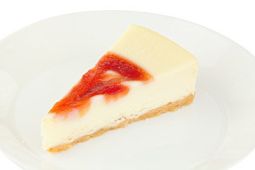 delicious cheesecake with strawberries