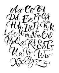 Black Scrawling Uppercase And Lowercase Alphabet Letters