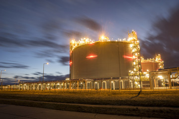 LNG storage tanks, LNG terminal in Swinoujscie, Poland