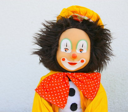 portrait de clown,isolé fond blanc,jouet