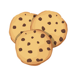 Chocolate Chip Cookies. Choco cookie icon. Vector illustration