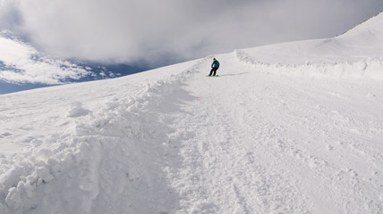 Fototapeta na wymiar Snowy mountains, activity, alpine, alps, beautiful, blue, cold, europe