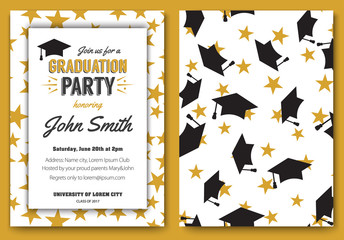 Graduation party vector template invitation