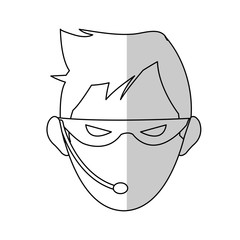 hacker man cartoon icon over white background.  vector illustration