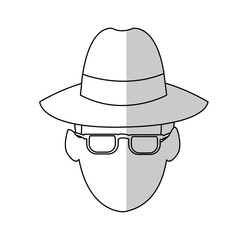 hacker man cartoon icon over white background.  vector illustration