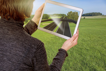 With Tablet PC when planning a road