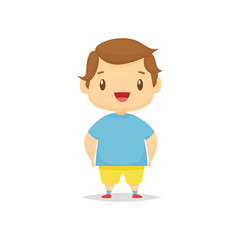 Happy boy cartoon vector illustration 