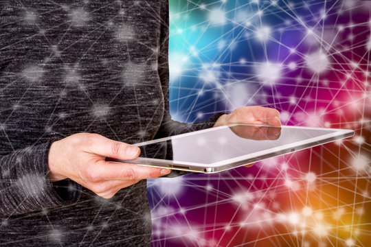 Woman with tablet pc