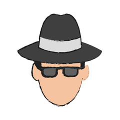 hacker man cartoon icon over white background.  vector illustration