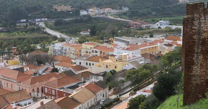 4K UltraHD View from rooftops in Silves, Portugal