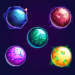 Set of isolated universe planets or cosmos stars