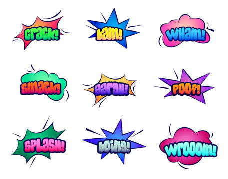 Cartoon stars and cloud bubble speeches