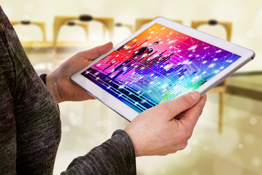 Woman with tablet pc