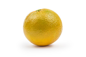 Organic orange isolated on white background. Clipping path included in JPEG.