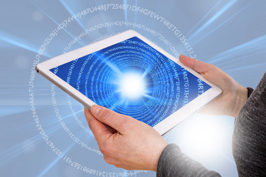 Woman with tablet pc