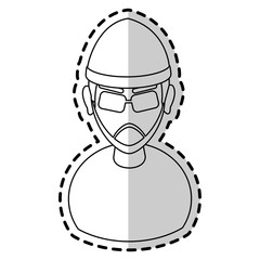 suspicious looking man icon image criminal vector illustration design 