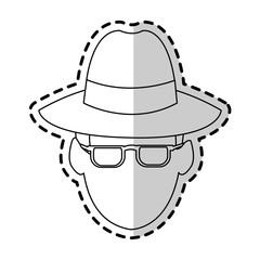 suspicious looking man icon image criminal vector illustration design 