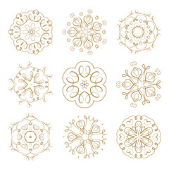 Vector Christmas snowflakes set