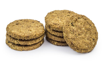 Healthy cereal bisuits isolated on white background. Clipping path included in JPEG.