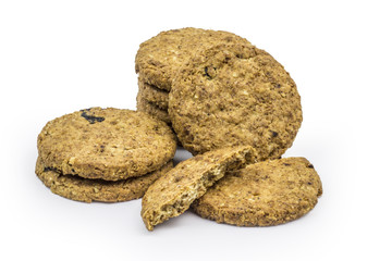 Healthy cereal bisuits isolated on white background. Clipping path included in JPEG.