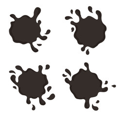 ink splashes set for design vector 