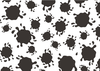 black ink splashes background vector  