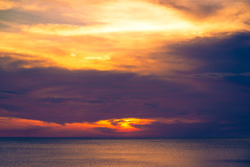 beautiful sunset and beautiful cloud over sea in sunset