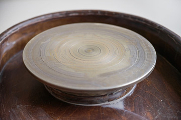 Close up of empty pottery wheel