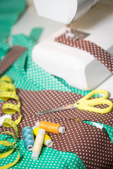 Sewing machine with cloth