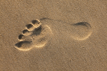 Footprint in the sand.