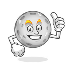 Thumb up moon mascot, moon character, moon cartoon vector 
