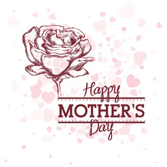 happy mothers day flower sketch heart background vector illustration eps 10