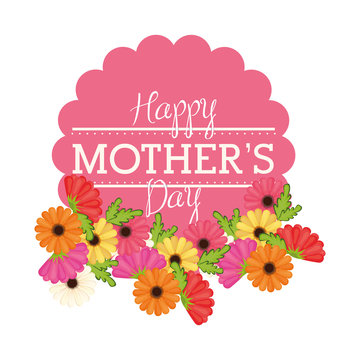 happy mothers day flowers card vector illustration eps 10