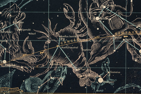 znaki zoodiaku-rak- mapa nieba