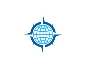 Global Compass Icon Logo Design Element