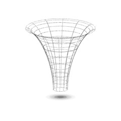 Technology background. Abstract 3d Funnel. Futuristic Technology Style.