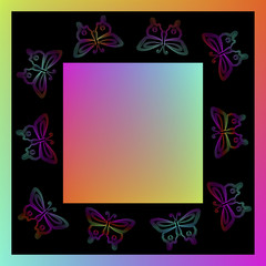 Holiday frame with butterflies