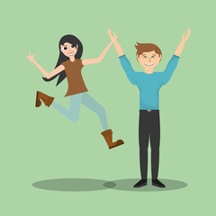 couple dancing together vector illustration eps 10