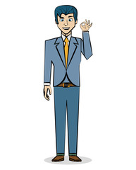 comic man hand ok pop art vector illustration eps 10