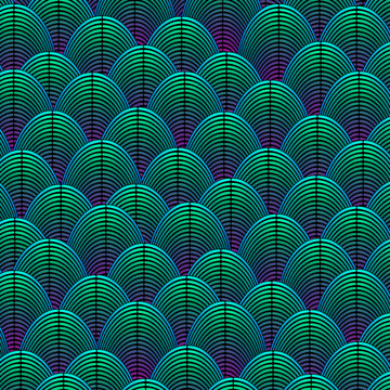 Feather styled background with curved lines styled as exotic bird plumage pattern