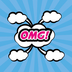 pop art omg comic bubble speech vector illustration eps 10