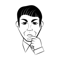 business man comic outline vector illustration eps 10