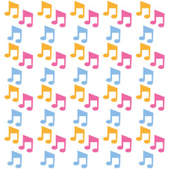 colored music notes seamless pattern vector illustration eps 10
