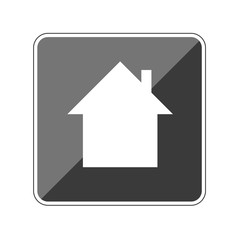 App Button schwarz reflektierend - Haus Gebäude