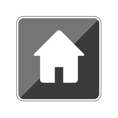 App Button schwarz reflektierend - Haus