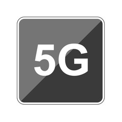 App Button schwarz reflektierend - 5G