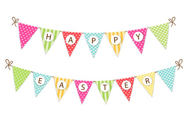 Cute festive vintage Easter bunting flags for your decoration